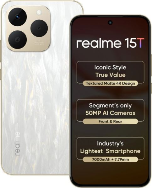 Анонс. Realme 15T для Индии. С топовой батарейкой и "max"-чипсетом