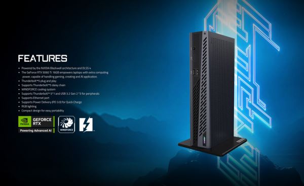 Gigabyte представила внешний графический процессор AORUS RTX 5060 Ti AI BOX