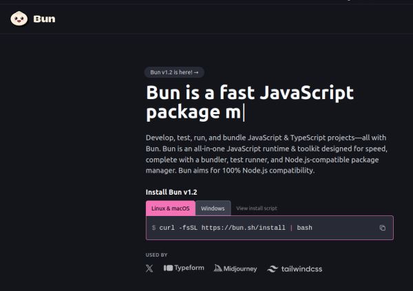 Состоялся релиз Bun 1.2 — среды выполнения JavaScript и TypeScript